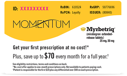 savings on myrbetriq price